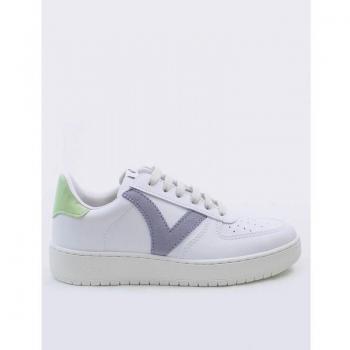 Victoria Zapatillas Deportivas Unisex Blancas con Piezas Multicolor y Puntera Perforada Lila Talla 40
