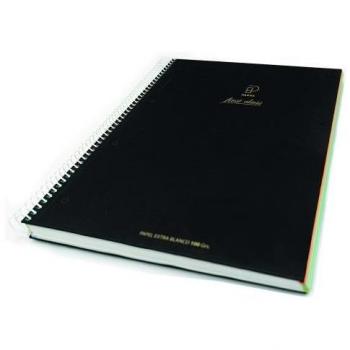 PACSA CUADERNO SERIE FIRST CLASS A5 MICROPERFORADO 120H TAPA NEGRA RELIEVE ORO/PLATA SURTIDOS -4U-