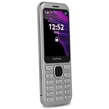 myPhone Maestro teléfono con Botones, Pantalla de 2.8 Dual-SIM, Teclado, Cámara, Linterna, Batería Grande, Diseño Elegante - Plata