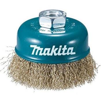 MAKITA D-39746 D-39746-Cepillo de Alambre de 60 mm insercion m14 con Forma Copa Ondulada de Acero latonado 0,3 mm