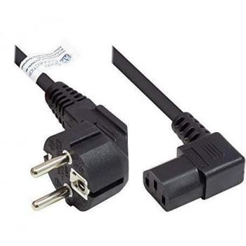 Cable de alimentación Good Connections E+F CEE 7/7 a C13, negro, 1,00 mm², 5 m