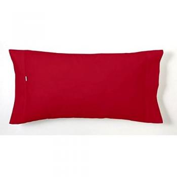 ESTELA - Funda de Almohada Combi Liso Cala Color Burdeos - 1 Pieza de 45x110 cm - 100% Algodón - 144 Hilos