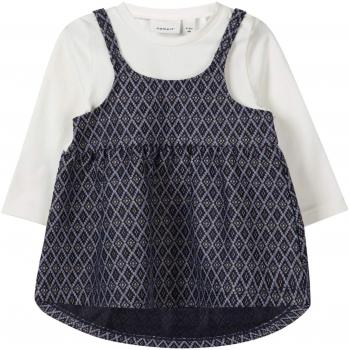 NAME IT - Vestido - Cuadros - Manga Larga - para bebé niña Azul Oscuro