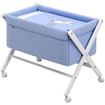 be Minicuna Tijera Madera Zoe Celeste/Bco 55x87x74 cm