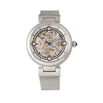 Empress Adelaide Women's Automatic Silver Skeleton Mesh Bracelet Watch