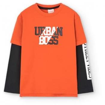 Camiseta de niño Boboli de algodón con dibujo frontal y doble manga - bci AW24519038