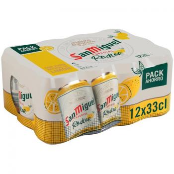 Cerveza San Miguel Radler con limón - Pack de 12 latas de 33 cl