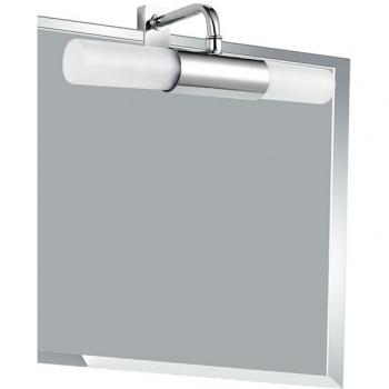 Aplique de pared de espejo de baño Spot 2 luces Metal cromo con difusor de vidrio, dimensiones 23x9x17cm