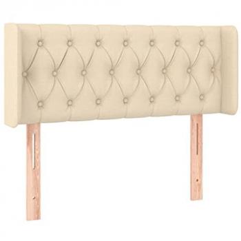 Cabecero de Cama con LED Tapizado en Tela Crema 93x16x78/88 cm