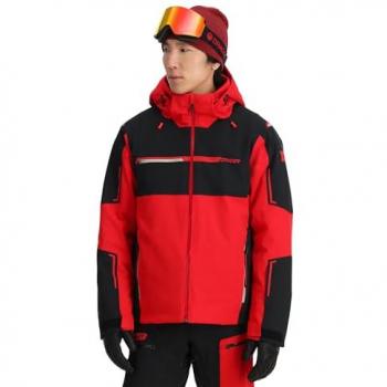 Chaqueta de Esquí Titan para Hombre Spyder Roja con Faldón Antinieve Ajustable y Desmontable