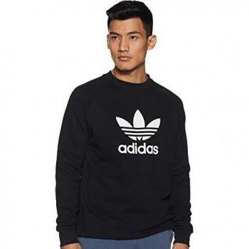 Adidas Men's Stylish Black Crewneck Sweatshirt Size L
