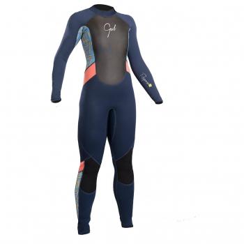 2018 Gul Response Junior Girls 3/2mm Flatlock Wetsuit Navy / Lines RE1323-B4 Junior Sizes - JUNIOR SMALL