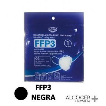 Mascarilla FFP3 Negra de Alta Protección - Pack 10 unidades