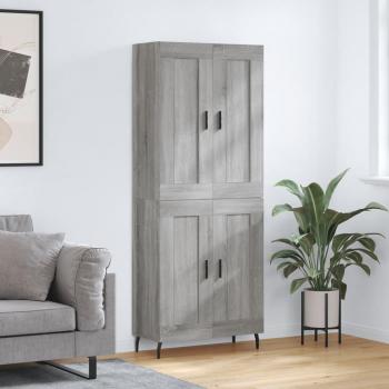 Aparador Alto de Madera Contrachapada Gris Sonoma 69,5x34x180 cm