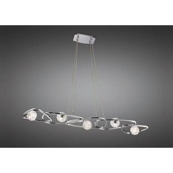 Lámpara colgante de techo Lux 5 luces G9 Line, cromo pulido