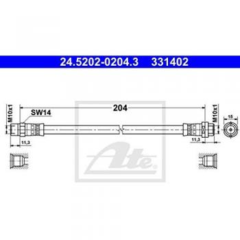 Tubo Flexible de Frenos ATE 24.5202-0204.3 para BMW Serie 3 E36
