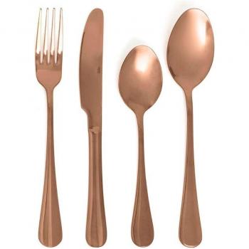 Juego de Cubiertos Quid Celebrart Metal Cobre 24 Piezas