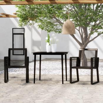 Juego de Comedor para Jardín 3 Piezas Negro Vidaxl