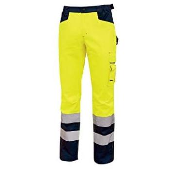 Pantalones de trabajo de seguridad de alta visibilidad U-Power Beacon, color amarillo fluo, talla S