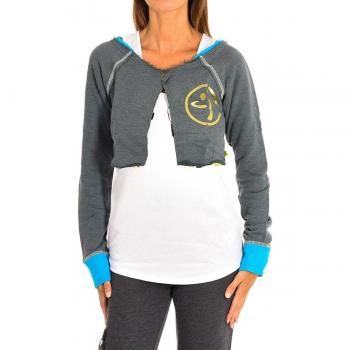 Zumba Chaqueta Deportiva de Manga Larga Verde-Gris