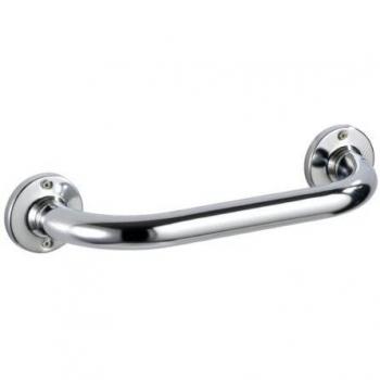 WENKO Barra de seguridad Basic 25 cm acero inox - barra de baño, Acero inoxidable, 31 x 6 x 9.5 cm, Brillante