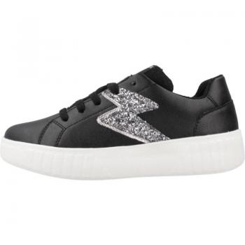 Zapatillas Deportivas de Niña GEOX Mikiroshi Modelo J Color Negro/Plateado Oscuro C9244