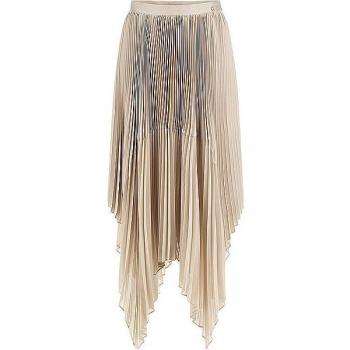 Guess Asymmetric Pleated Skirt Taupe, Beige female, Size: XS