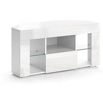 Mueble Bajo para TV Denver, Blanco Alto Brillo, 100 x 50 cm