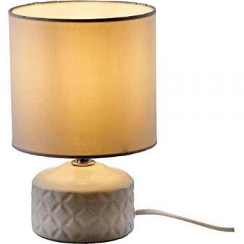 Lámpara de mesa Jon con base de cerámica blanca E14 52210107