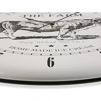 Reloj de Pared Decorativo Versa Upington en MDF y Metal, Color Blanco y Negro, Medidas 61,5 x 5 x 61,5 cm