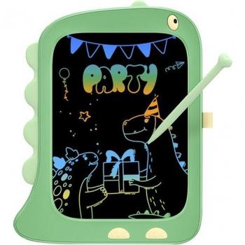 Tableta de Escritura y Dibujo LCD 8.5 Pulgadas con forma de Dinosaurio, color Verde, incluye Pen, Botón de bloqueo, dimensiones 18x2x23.2 cm