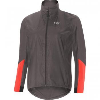 GORE Wear Chaqueta impermeable de ciclismo para mujer, C7 Women GORE-TEX SHAKEDRY 1985 Vis Jacket, 34, Gris/Naranja, 100409
