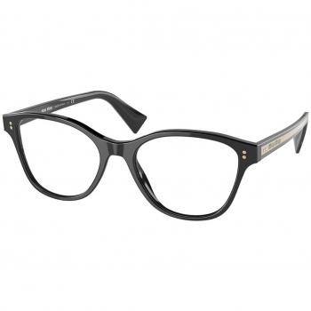 Miu Miu MU02UVA Asian Fit 1AB1O1 Gafas Recetadas para Mujer Negras