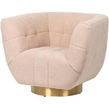 Sillón Adda Home Acero Inoxidable/Boucle Inari 85x75x75 Cm - Diseño Ergonómico y Sofisticado, Color Marrón/Dorado