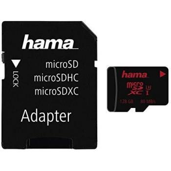 Tarjeta de memoria microSDXC 128GB UHS-I Clase 3 con adaptador, velocidad de lectura 80MB/s
