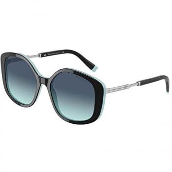 Tiffany Women's Black/Blue Shaded Sunglasses, Size 54 MM