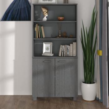 Aparador HAMAR de madera de pino maciza, mueble de almacenaje moderno para salón, armario auxiliar y de almacenamiento en gris oscuro