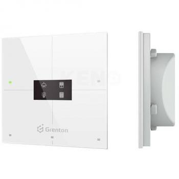 Grenton Smart Panel 4 Touch Area OLED Display TF-Bus White Glass Front