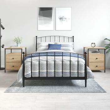 Mesitas de noche 2 piezas Sonoma roble 44x45x60 cm madera multicapa marrón