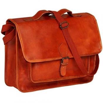 vidaXL Maletín Ordenador Portátil Cuero Real Marrón Maleta Computador Laptop