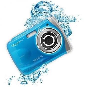 Easypix Cámara Digital W1024 Color Azul Verdoso Bundle Incluye caja impermeable