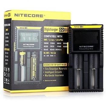 Nitecore D2 Intellicharger Smart Universal LCD Display Dual Battery Charger for 18650 18350 26650 AAA AA CR123A