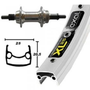 Rueda Trasera 26x1.9 Rígida Ranurada 36 Agujeros Exal XL 25 con Ojales Plata y Radios de Niro