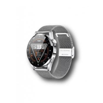 Reloj Smartwatch Techforce con Cristal Resistente y Malla Plateada