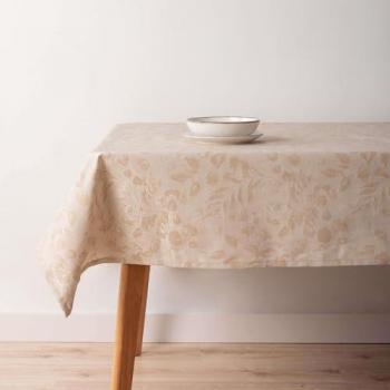 Mantel Antimanchas Jacquard Belum 100x80 cm Tacto Extrasuave Color Beige Tejido 70% Algodón - 30% Poliéster Modelo 32010D2