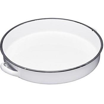 Living Nostalgia Tray Bandeja Redonda Esmaltada, Blanco