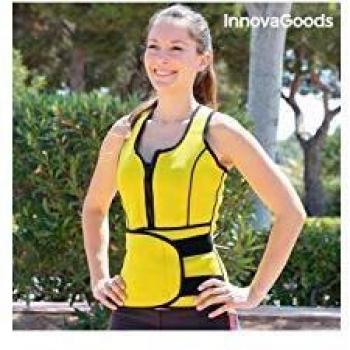 InnovaGoods Mujer-L Chaleco-Faja Deportivo con Efecto Sauna, Amarillo