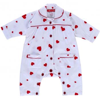 Piccalilly algodón orgánico rojo y blanco bebé Pelele de corazón de Navidad Niñas blanco blanco 3-6 Meses