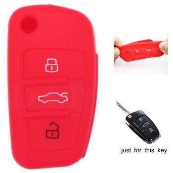 muchkey silicona Carcasa de llave de coche para chaqueta para Audi A3 A4 Cabriolet A6 Allroad, Q7 R8 RS4 S6 TT 3 Botón remoto Shell 1pc Nueva