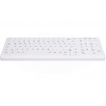 Teclado Cherry AK-C7000 Wireless QWERTZ Alemán Blanco con Retroiluminación LED y Desinfección